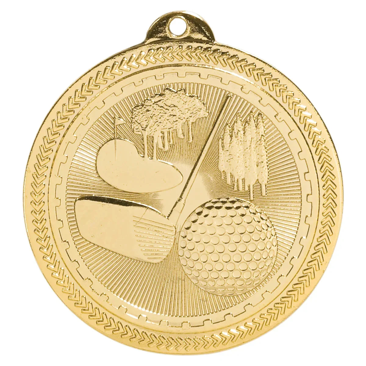 Bright Gold 2" Golf Laserable BriteLazer Medal