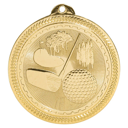 Bright Gold 2" Golf Laserable BriteLazer Medal