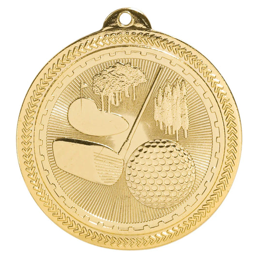 Bright Gold 2" Golf Laserable BriteLazer Medal