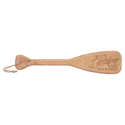 Custom Boat Paddle with Leather String (18" x 4") — Branded | Personalized