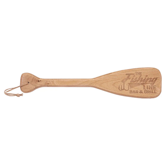Custom Boat Paddle with Leather String (18" x 4") — Branded | Personalized