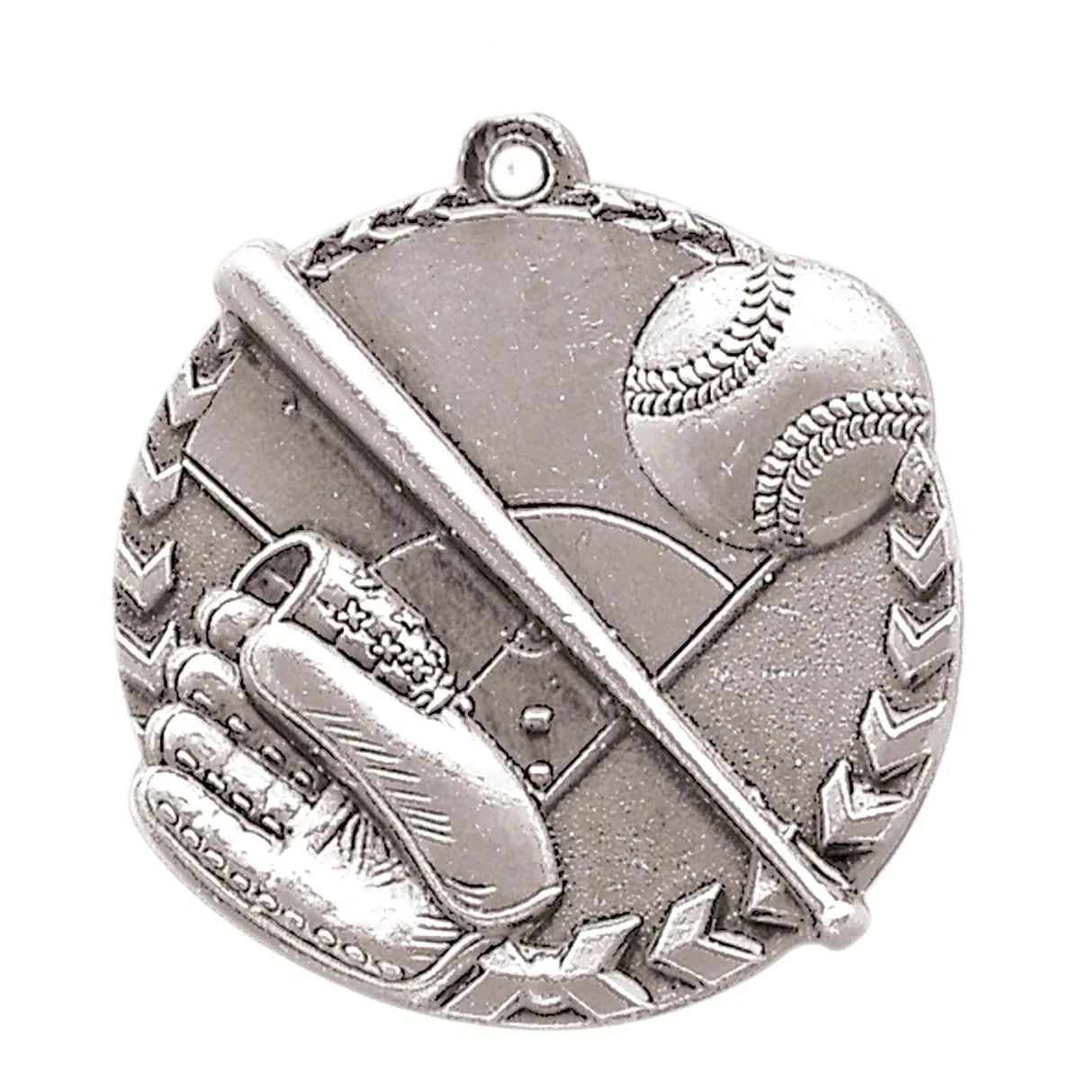 Antique Silver 1 3/4" Baseball/Softball Millennium Medal