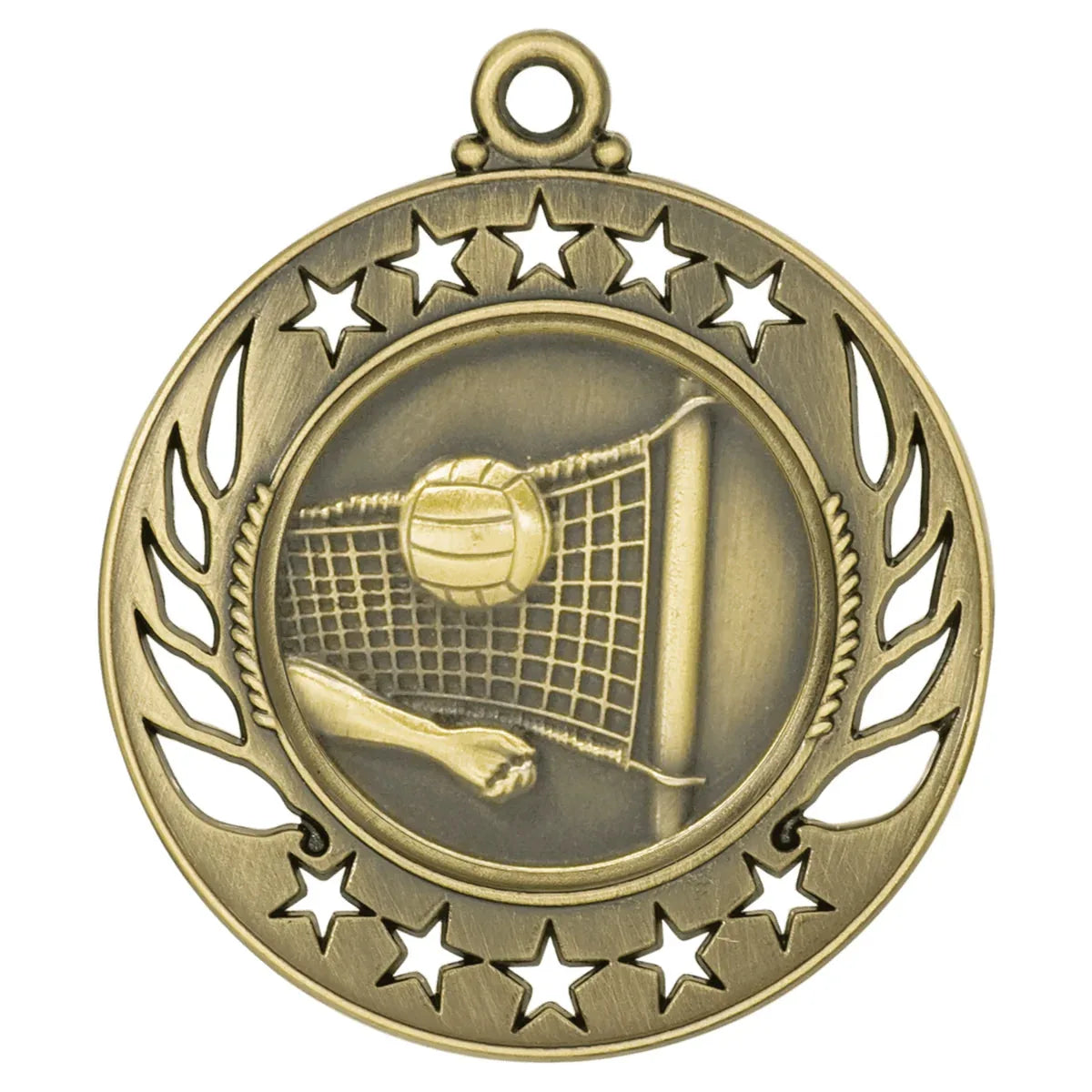 Antique Gold 2 1/4" Volleyball Galaxy Medal