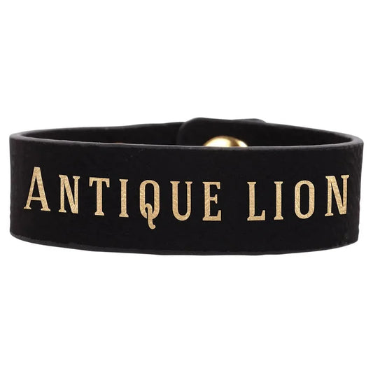 Black/Gold 8 1/2" x 3/4" Laserable Leatherette Youth Cuff Bracelet