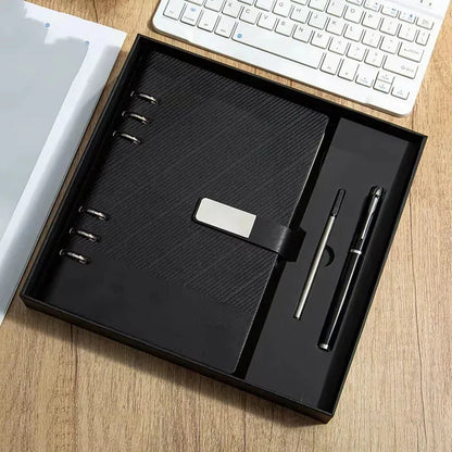 Customized Retro Business Buttons Hardcover Spiral Bound Offset Paper Notebook Gift Set Pen Cores High Quality A5/A6 Custom Logo — Custom Engraved Pen | Branded Stationery - Image 1