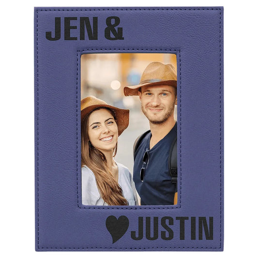 Purple 4" x 6" Laserable Leatherette Photo Frame