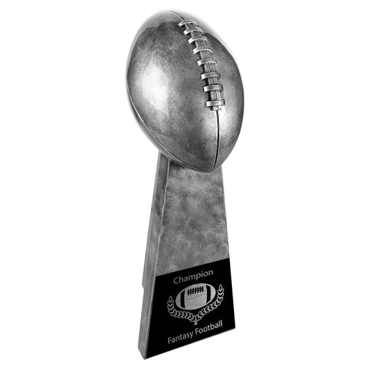 Antique Silver 10 1/4" Football Resin