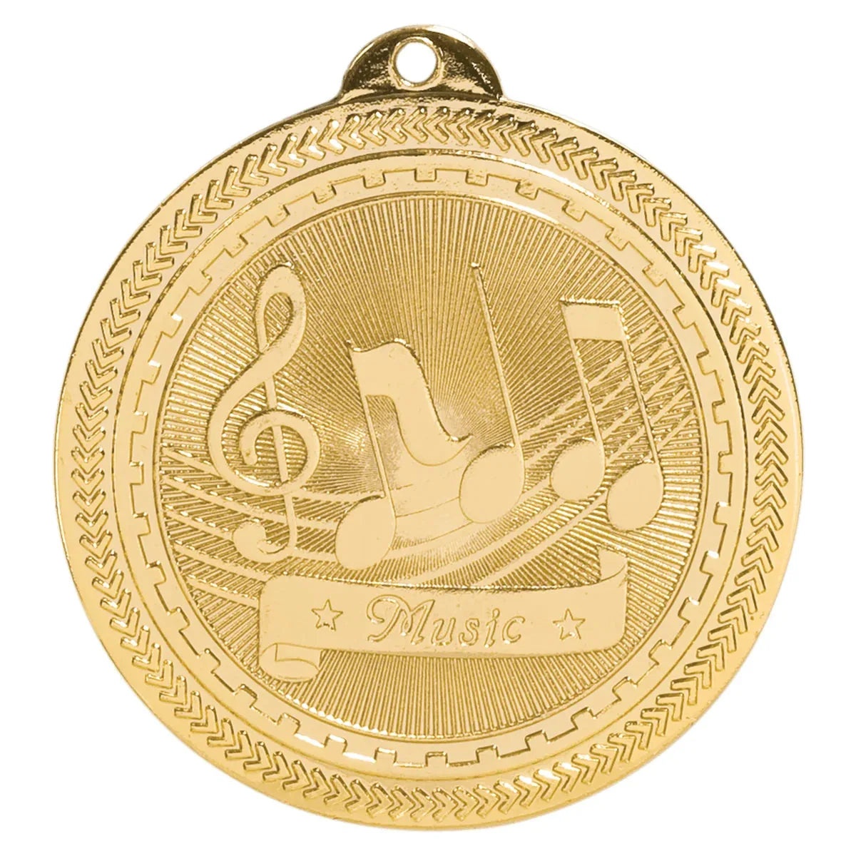 Bright Gold 2" Music Laserable BriteLazer Medal