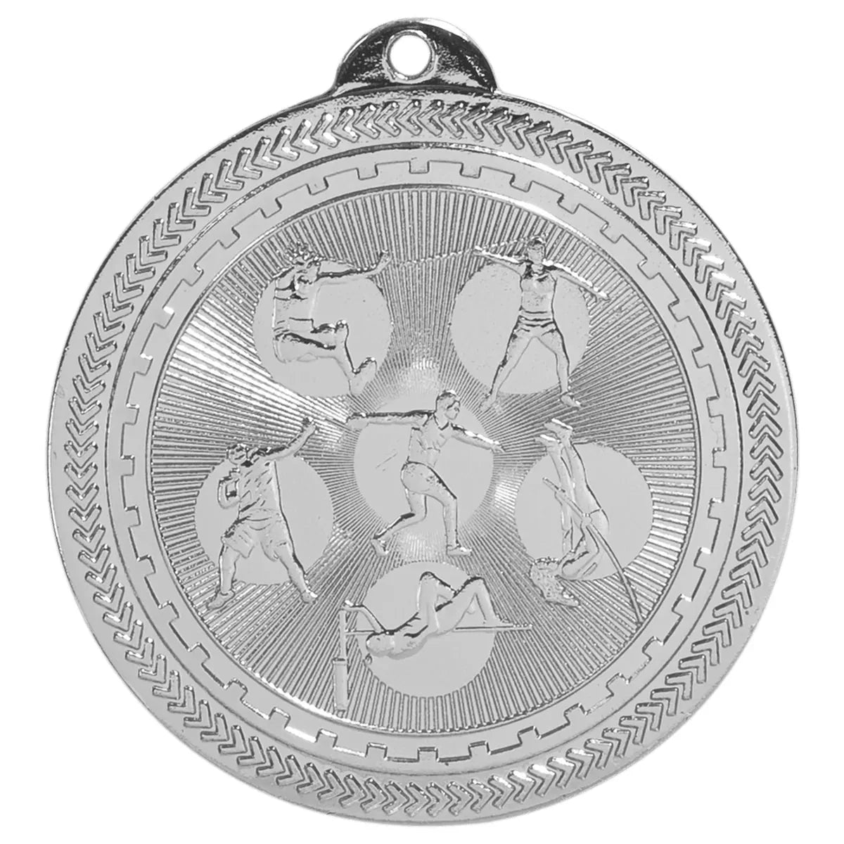 Bright Silver 2" Field Events Laserable BriteLazer Medal