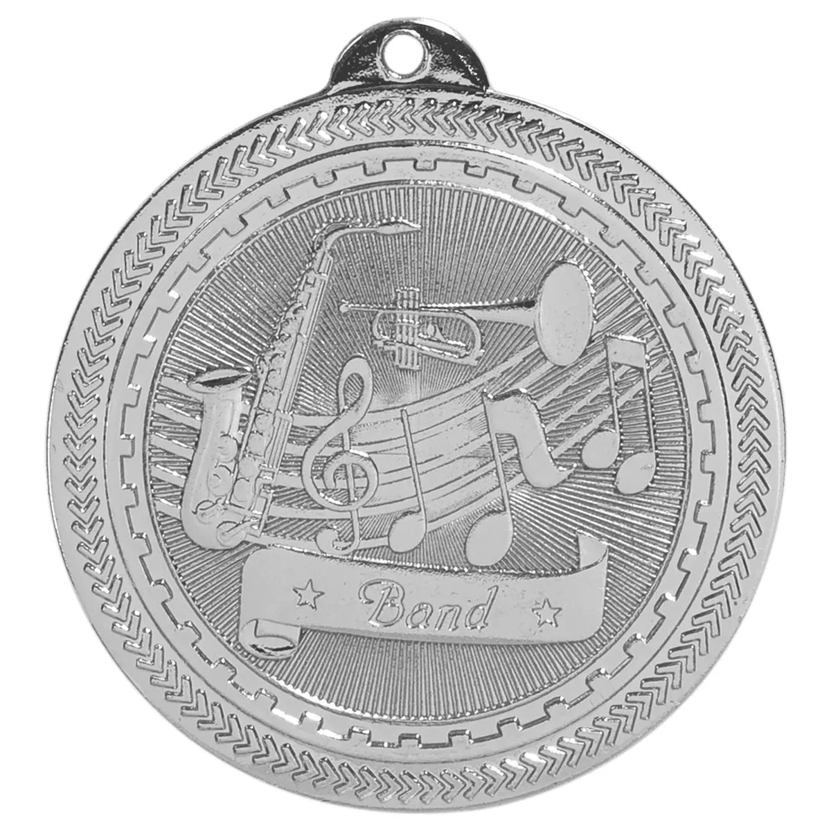 Bright Silver 2" Band Laserable BriteLazer Medal