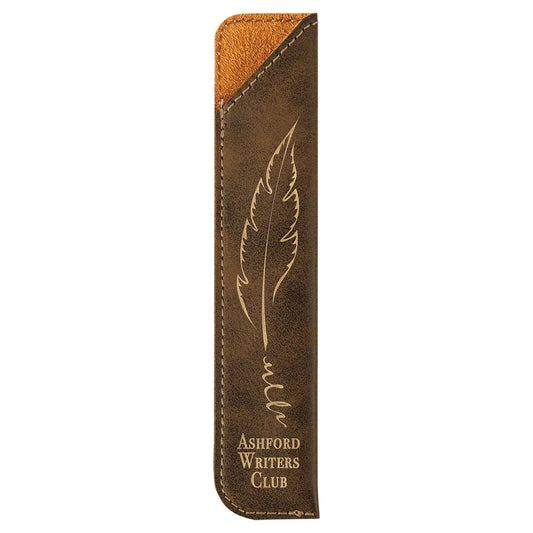 Rustic/Gold 6 1/4" Laserable Leatherette Pen Sleeve