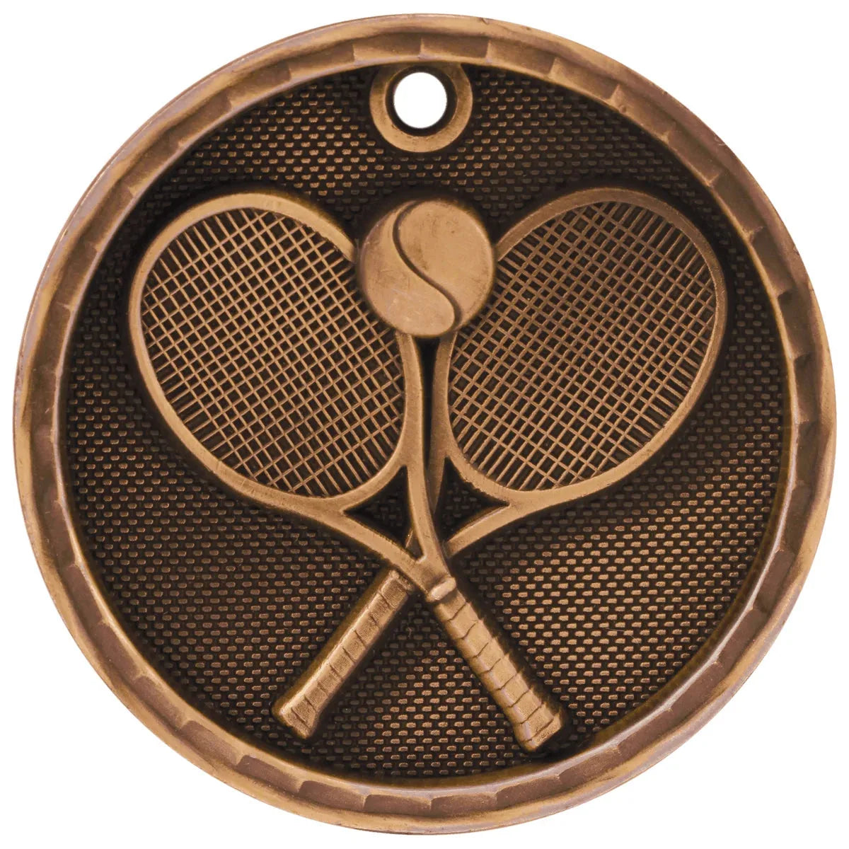 Antique Bronze 2" 3D Tennis Medal