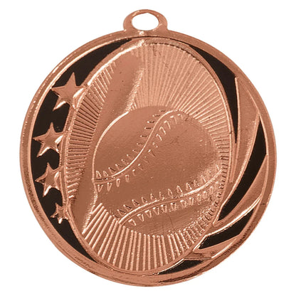 Bright Bronze 2" Baseball/Softball Laserable MidNite Star Medal