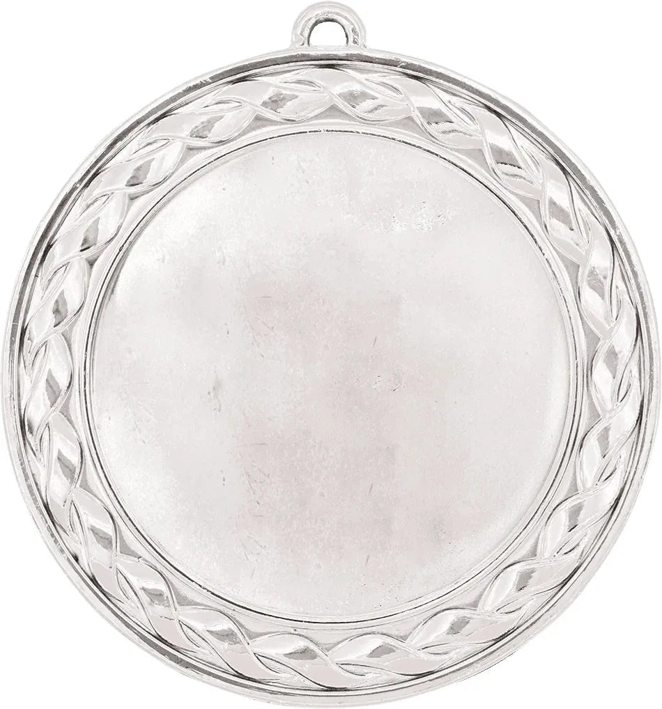 Bright Silver 2 3/4" Weave 2" Insert Holder Medal