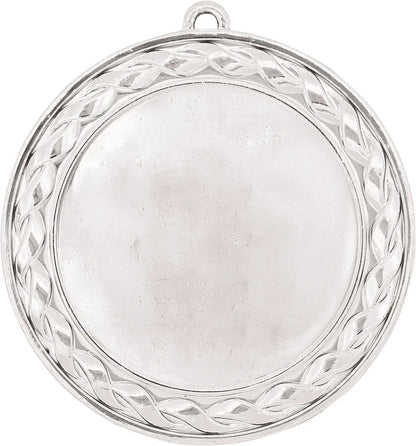 Bright Silver 2 3/4" Weave 2" Insert Holder Medal