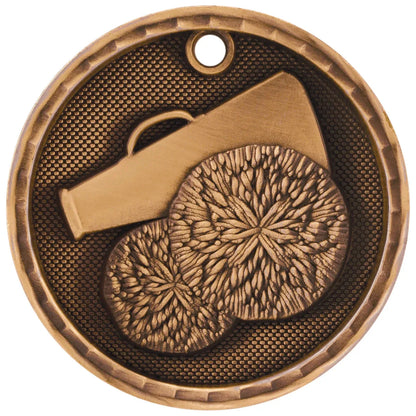 Antique Bronze 2" 3D Cheer Medal
