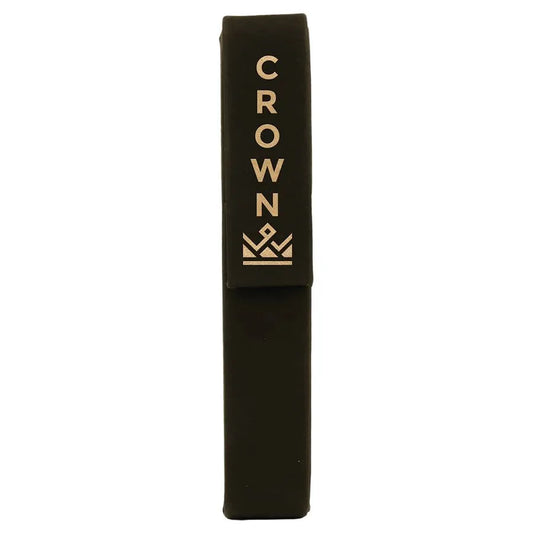 Black/Gold 6 1/2" x 1" Laserable Leatherette Single Pen Case