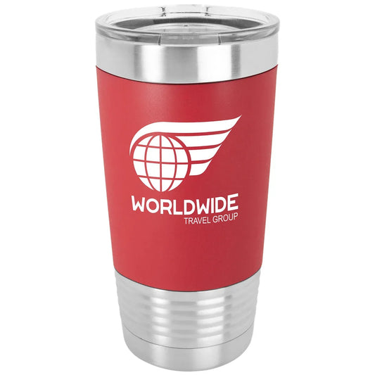 Red White Polar Camel 20 oz. Tumbler with Silicone Grip and Clear Lid