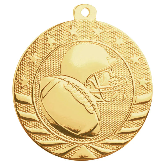 Bright Gold 2" Football Starbrite Medal