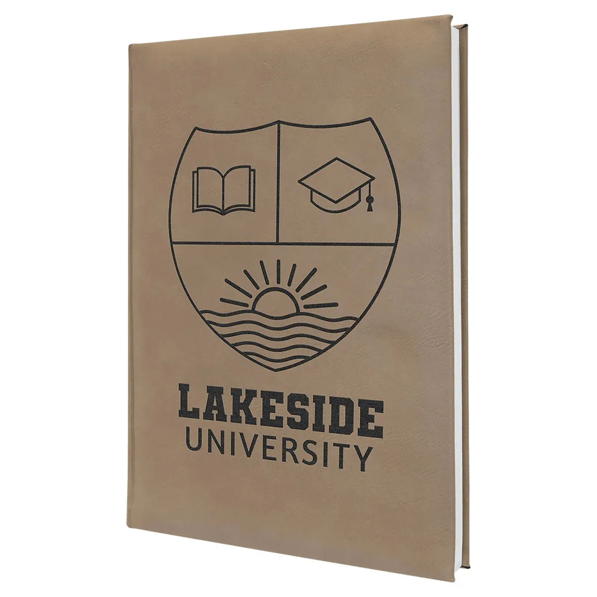 Custom Laserable Leatherette Journal with Lined Notepad (7" x 9 3/4") — Branded Journal | Laser Engraved