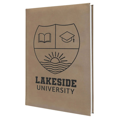 Custom Laserable Leatherette Journal with Lined Notepad (7" x 9 3/4") — Branded Journal | Laser Engraved