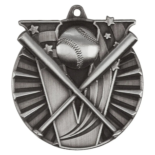 Antique Silver 2" Baseball/Softball Victory Medal