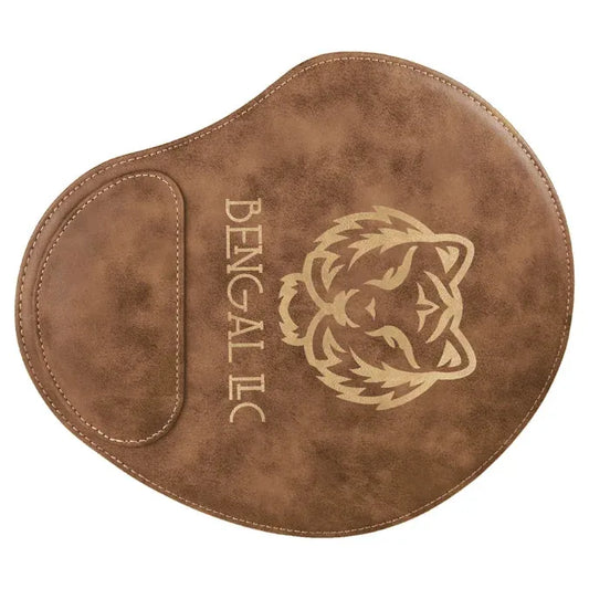 Rustic/Gold 9" x 10 1/4" Laserable Leatherette Mouse Pad