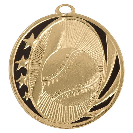 Bright Gold 2" Baseball/Softball Laserable MidNite Star Medal