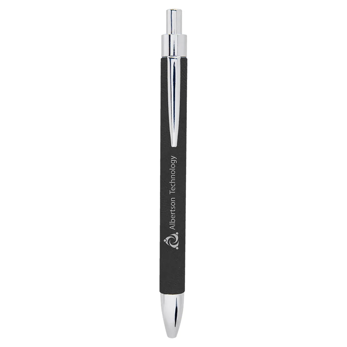 Black/Silver Laserable Leatherette Pen