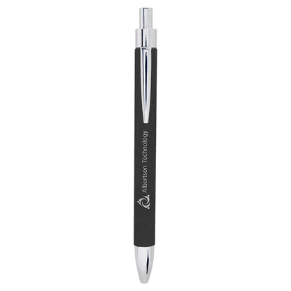 Black/Silver Laserable Leatherette Pen