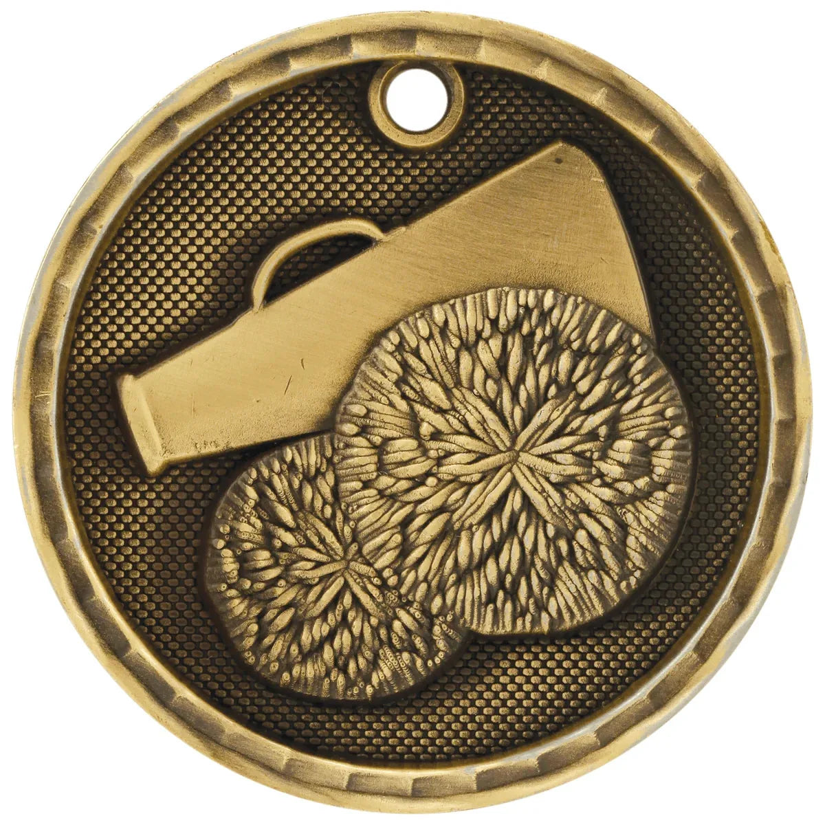 Antique Gold 2" 3D Cheer Medal