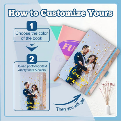 Custom Leather Notebook Personalized Journals Notebook with Logo Photo for Women Men Customized College Ruled Notebooks Daily Journals for Writing Business Work Office — Custom Branded Journal | Laser Engraved - Image 5