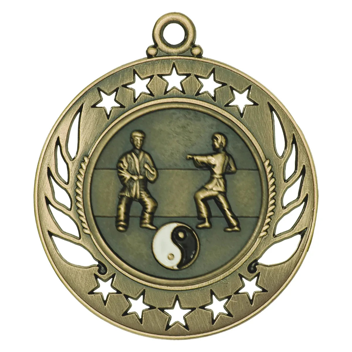 Antique Gold 2 1/4" Martial Arts Galaxy Medal