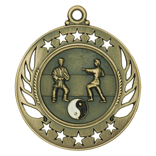 Antique Gold 2 1/4" Martial Arts Galaxy Medal