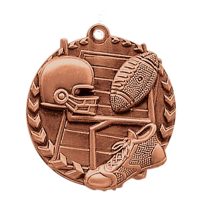Antique Bronze 1 3/4" Football Millennium Medal