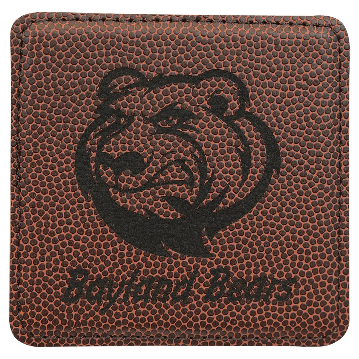 Football 4" x 4" Square Laserable Leatherette Coaster