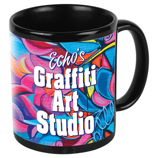 11 oz. Black/White Sublimatable Ceramic Banner Mug