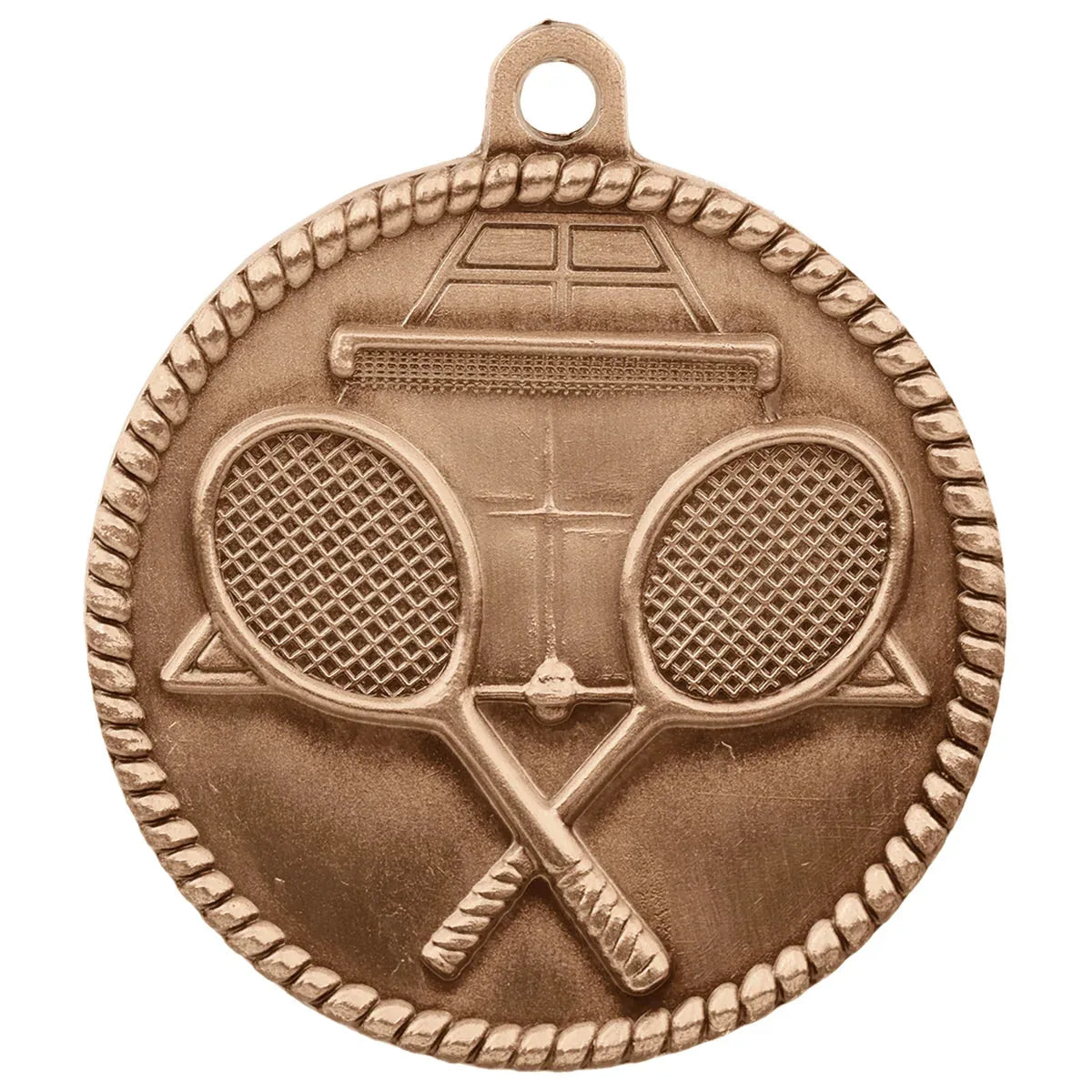 Antique Bronze 2" Tennis High Relief Medal