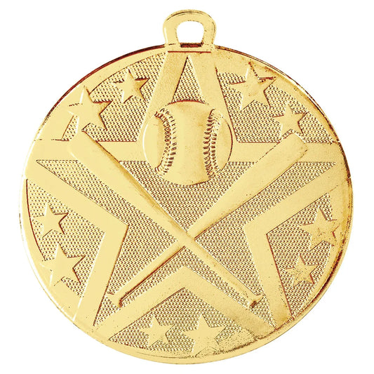 Gold 2" Superstar Baseball/Softball Medal