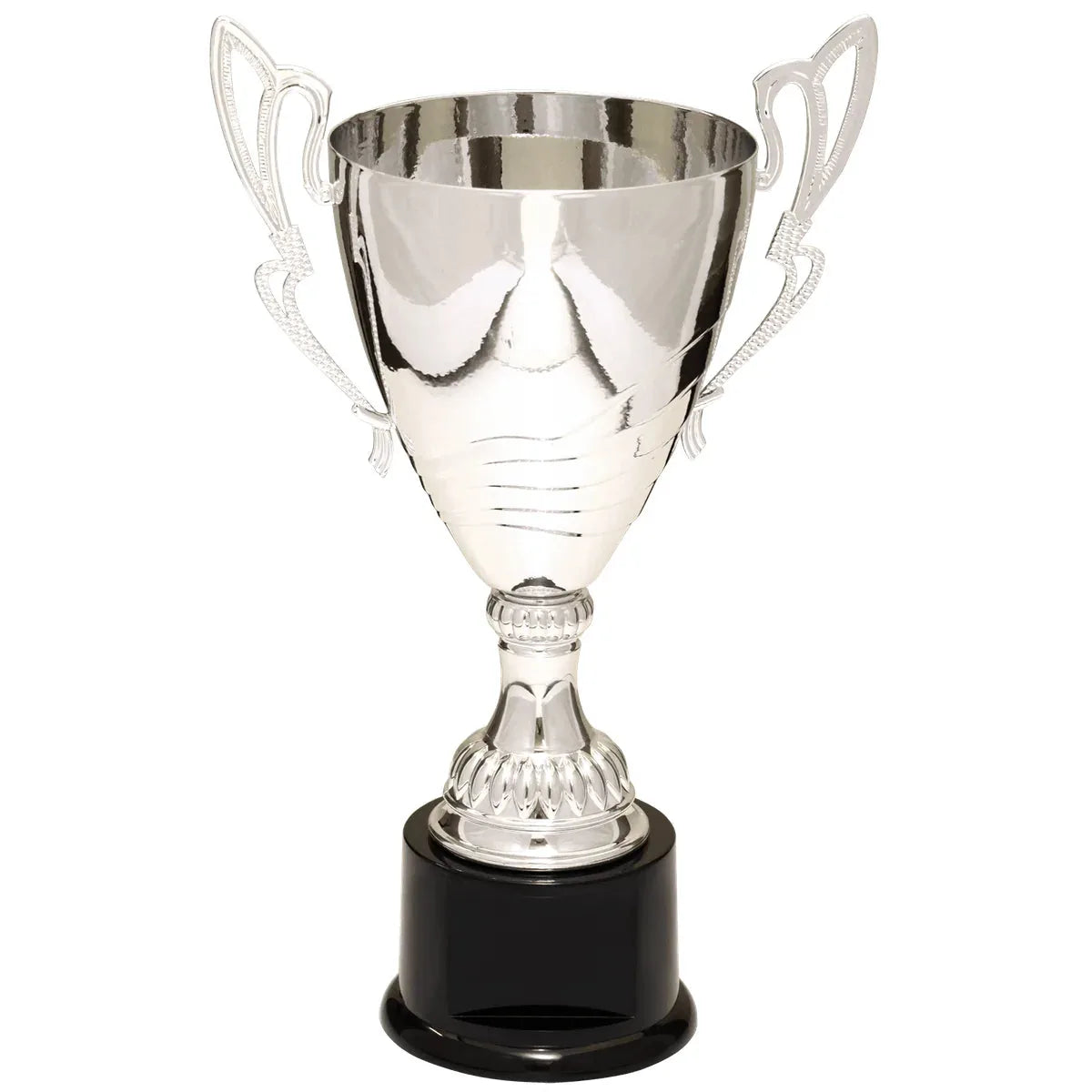 Silver 2 12" Completed Metal Cup Trophy on Plastic Base