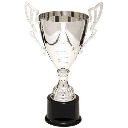 Silver 2 12" Completed Metal Cup Trophy on Plastic Base