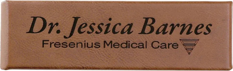 Dark Brown 6 1/2" x 2" Laserable Leatherette Double Pen Case