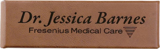 Dark Brown 6 1/2" x 2" Laserable Leatherette Double Pen Case