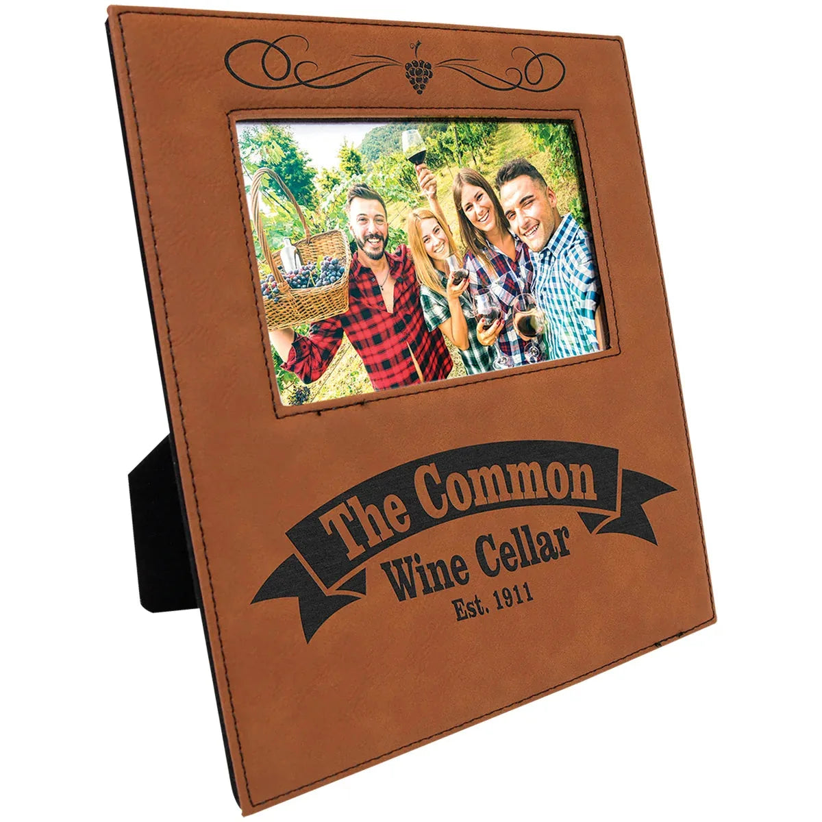 Rawhide 4" x 6" Leatherette Photo Frame with 4 1/4" x 7 7/8" Engraving Area