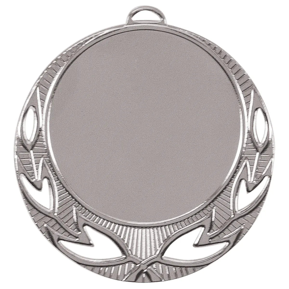 Bright Silver 2 3/4" Open Wreath 2" Insert Holder Medal