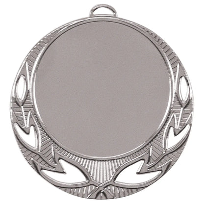 Bright Silver 2 3/4" Open Wreath 2" Insert Holder Medal