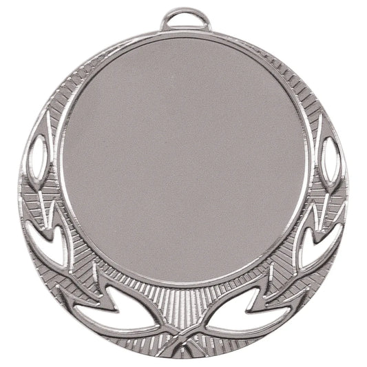 Bright Silver 2 3/4" Open Wreath 2" Insert Holder Medal