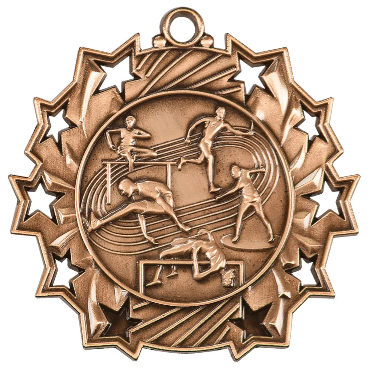 Antique Bronze 2 1/4" Track & Field Ten Star Medal