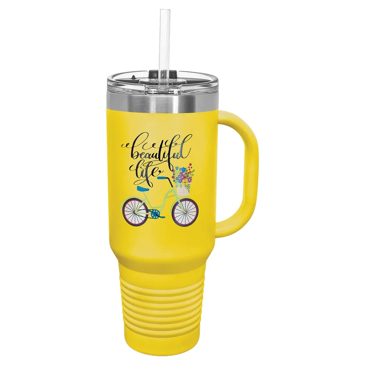 Yellow Polar Camel 40 oz. Travel Mug with Snap Lid & Straw