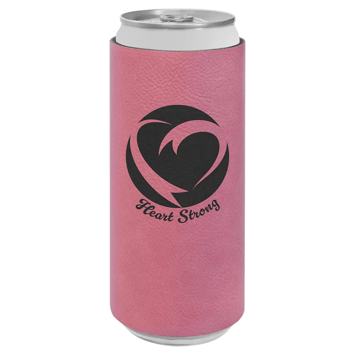 Pink Laserable Leatherette Slim Beverage Holder